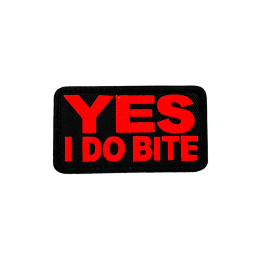 Yes I Do Bite Morale Patch With Velcro Hook Backing 3.25x1.75 Inch by kiloninerpets