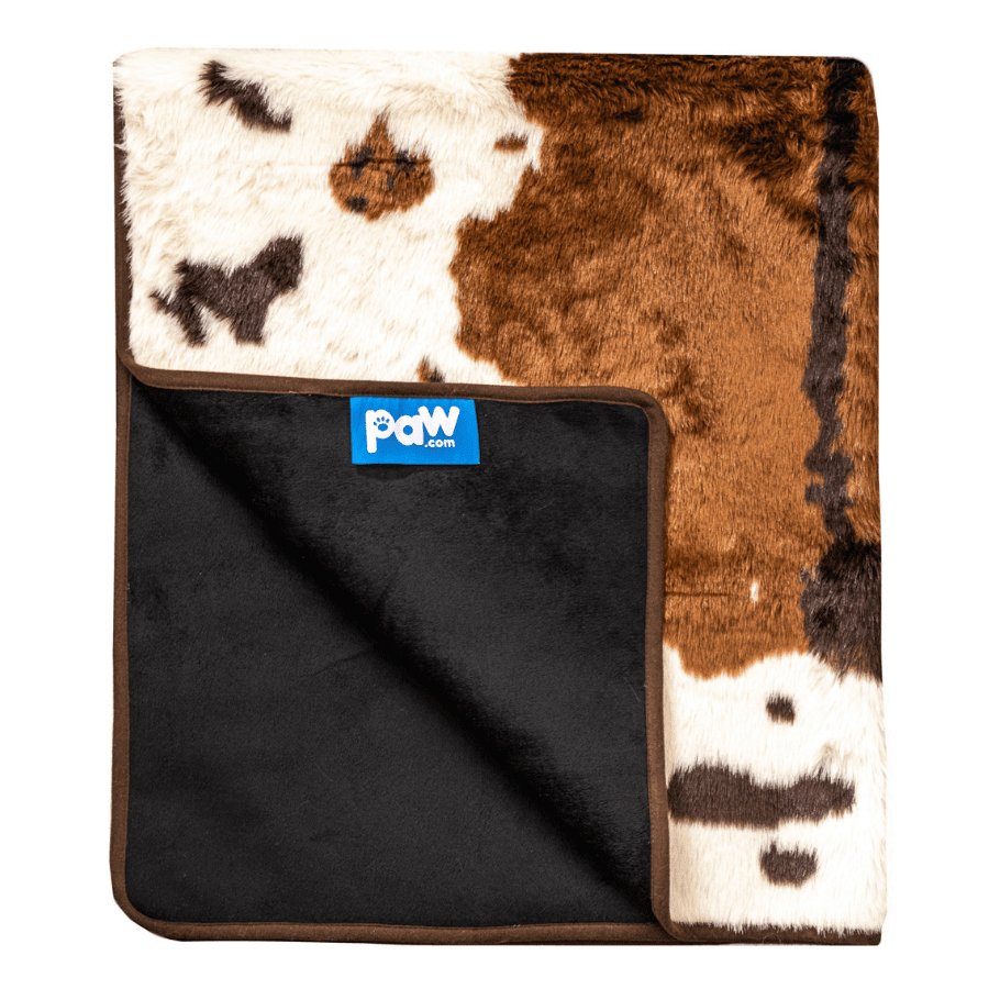 Paw.com PupProtector Waterproof Throw Blanket, Brown Faux Cowhide