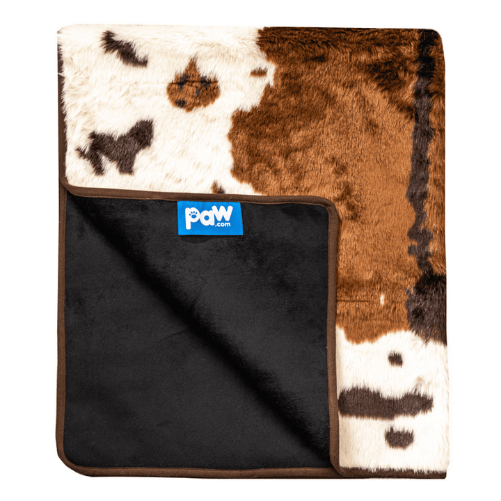 Paw.com PupProtector Waterproof Throw Blanket, Brown Faux Cowhide