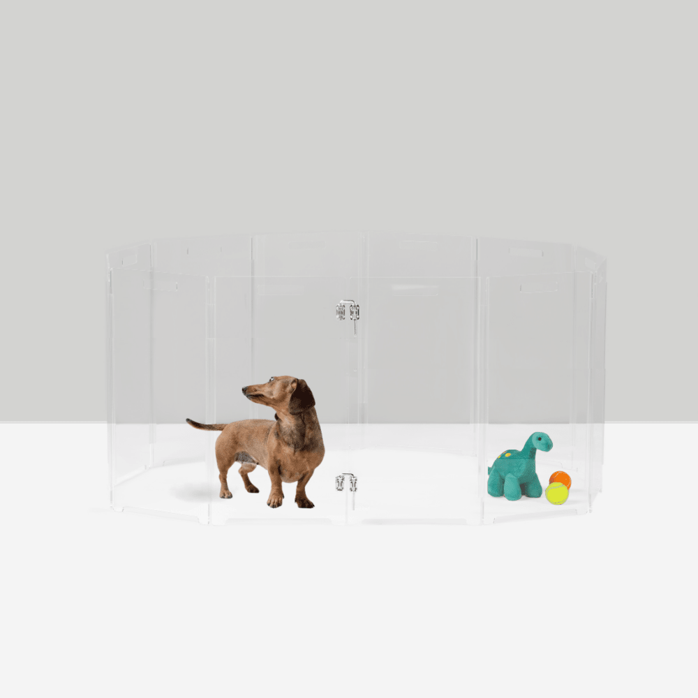 Hiddin Clear Acrylic Round Pet Playpen with Door