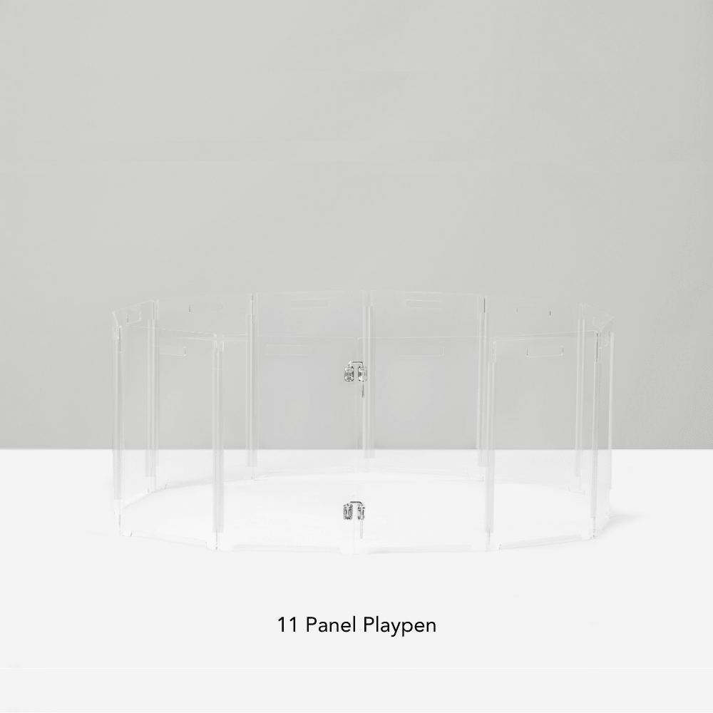 Hiddin Clear Acrylic Round Pet Playpen with Door