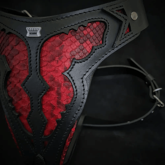 The ''Red Dragon'' harness - Pet Collars & Harnesses from Bestia Dog Gear