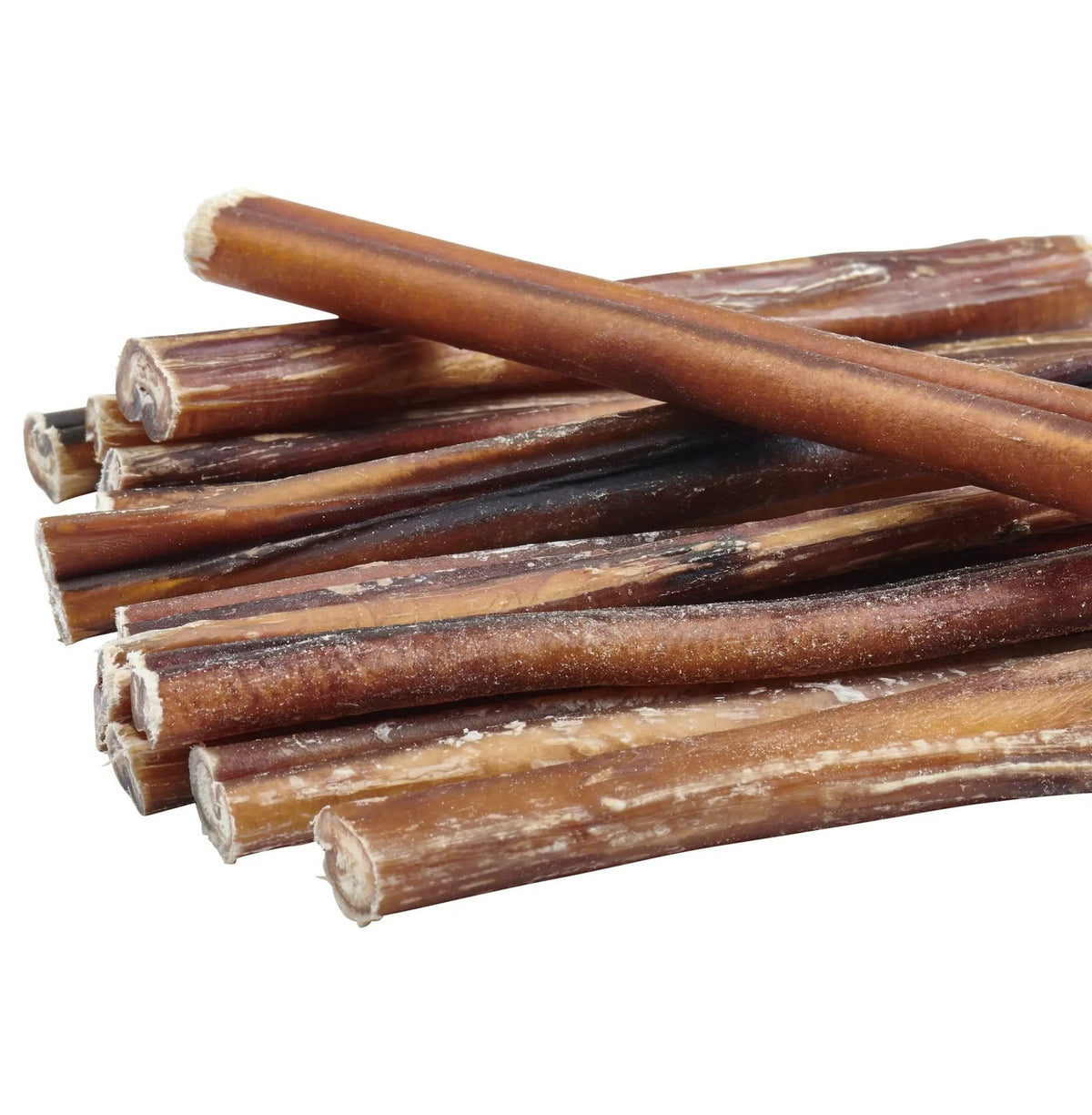 Bully sticks for pets, Brazilian grass-fed beef, brown stacked chews