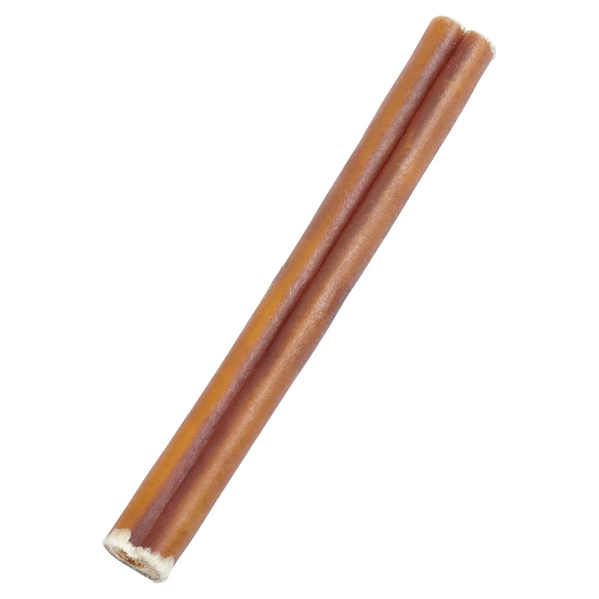 Close-up of an EcoKind beef bully stick on a white background