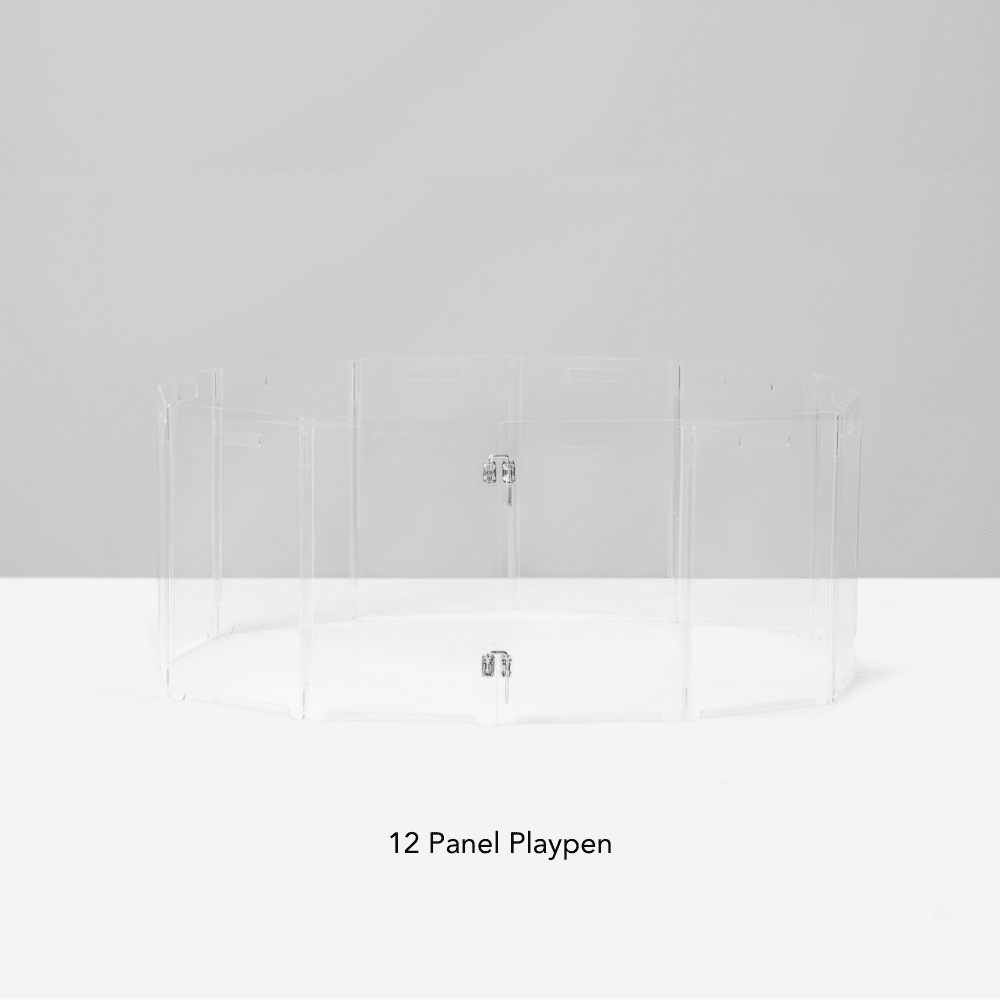 Hiddin Clear Acrylic Round Pet Playpen with Door