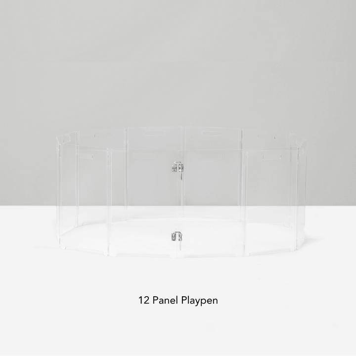 Hiddin Clear Acrylic Round Pet Playpen with Door