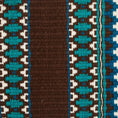 Bild in Galerie-Betrachter laden, Mayatex Kiva Hand Woven New Zealand Wool Saddle Blanket 40x34 Inches Chestnut Cream Teal Ocean Blue by Mayatex
