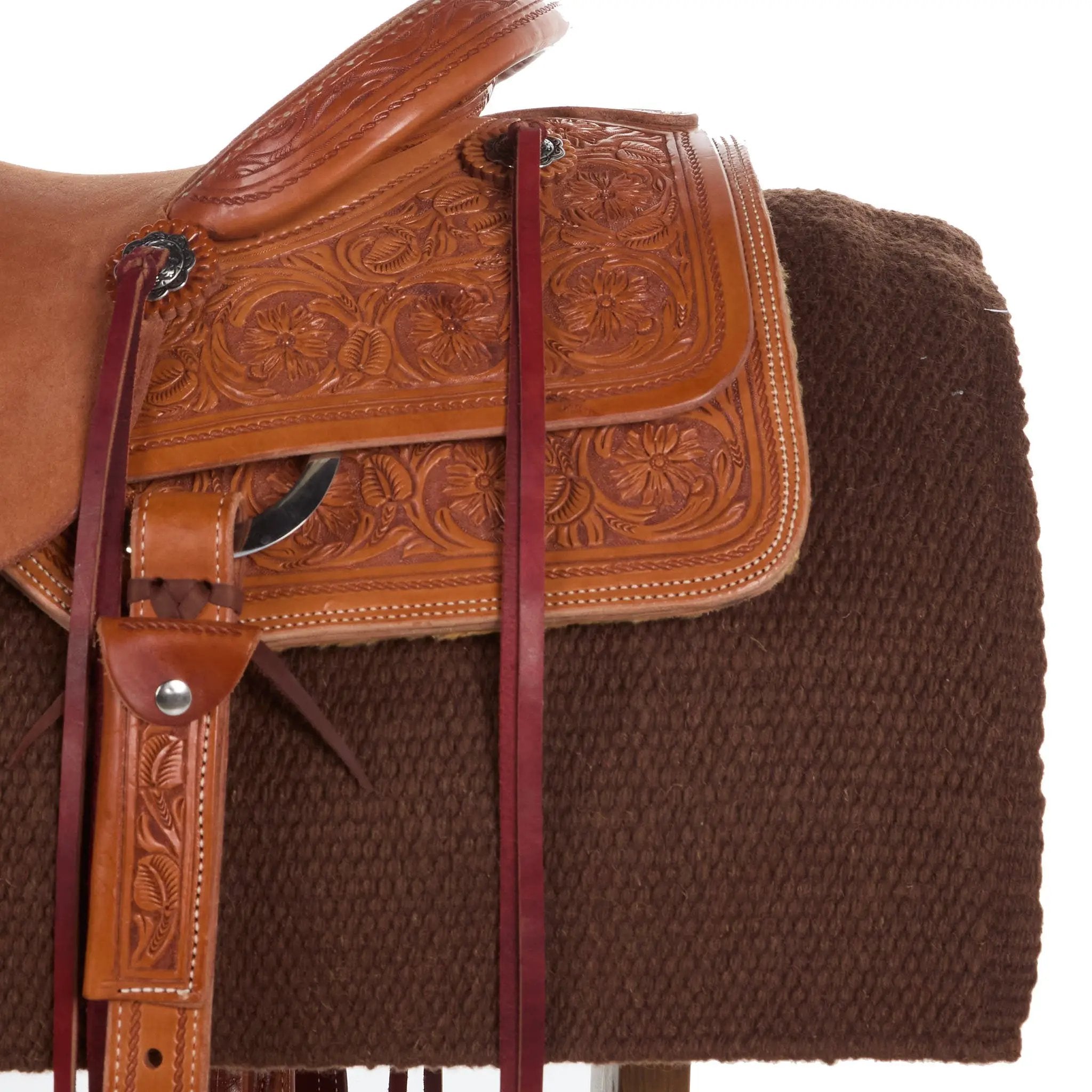 Mayatex San Juan Solid Saddle Blanket Chocolate Brown NZ Wool 36x34 by Mayatex