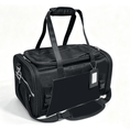 Load image into Gallery viewer, Mr. Peanut's Gold Series Mini Expandable V3.0 pet carrier, black air-travel approved carrier with padded handles and mesh ventilation

