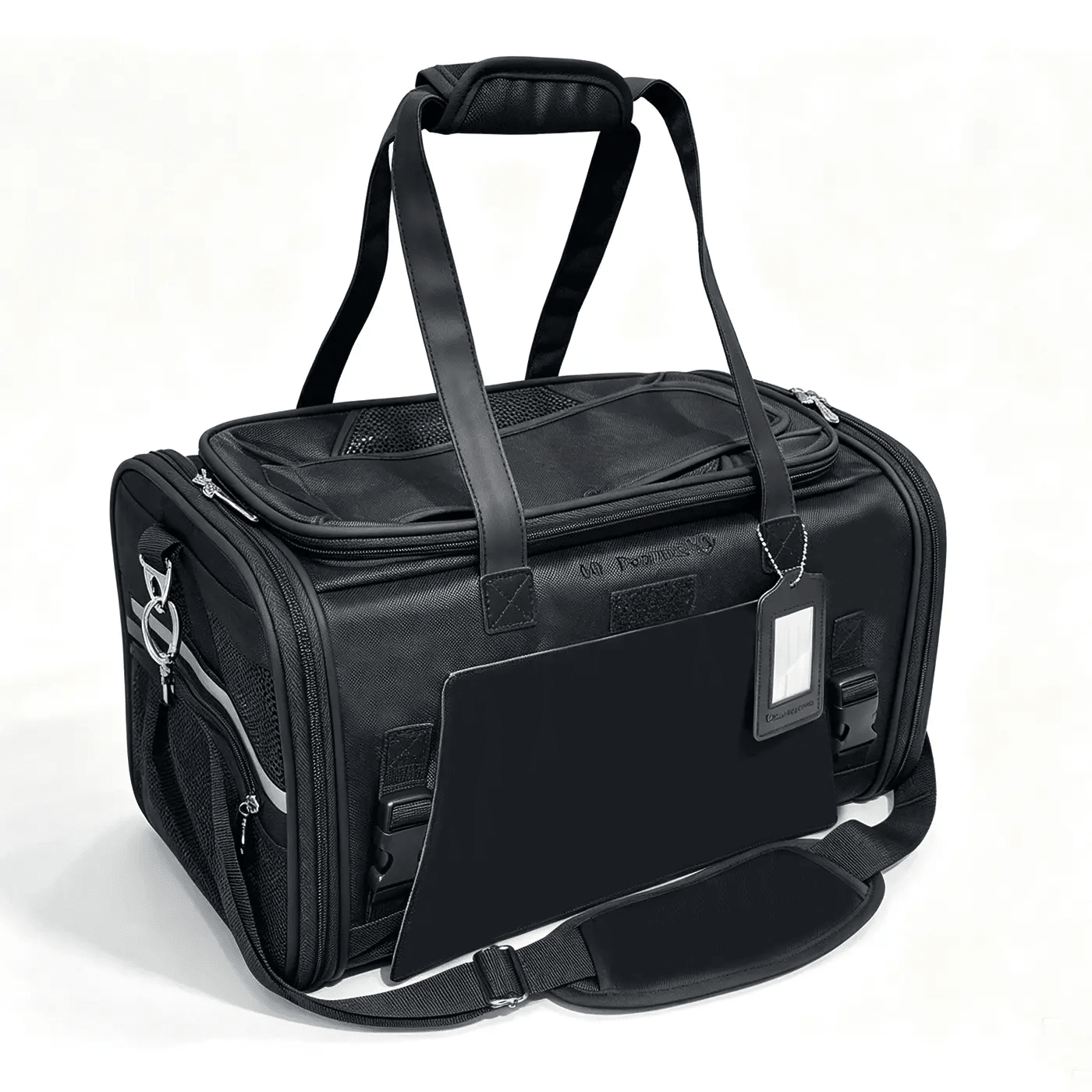 Mr. Peanut's Gold Series Mini Expandable V3.0 pet carrier, black air-travel approved carrier with padded handles and mesh ventilation