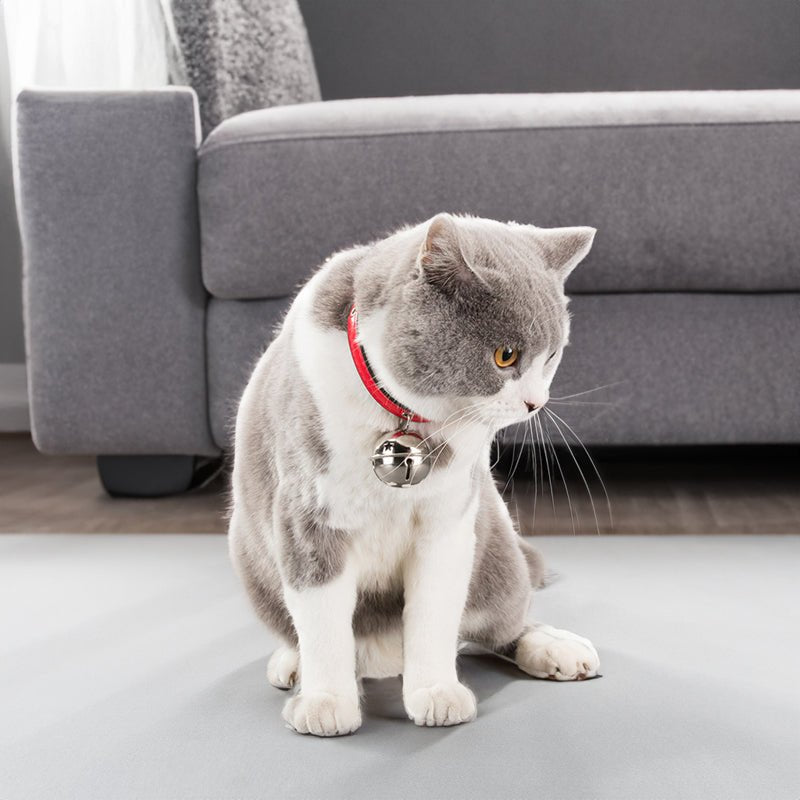 Bone Stud PU Leather Collar with Bell – Dogs &amp; Cats – photo 6