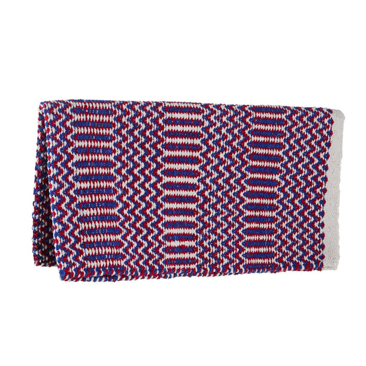 Mayatex Double Weave Saddle Blanket 32x64 Red Blue Cream Acrylic by Mayatex