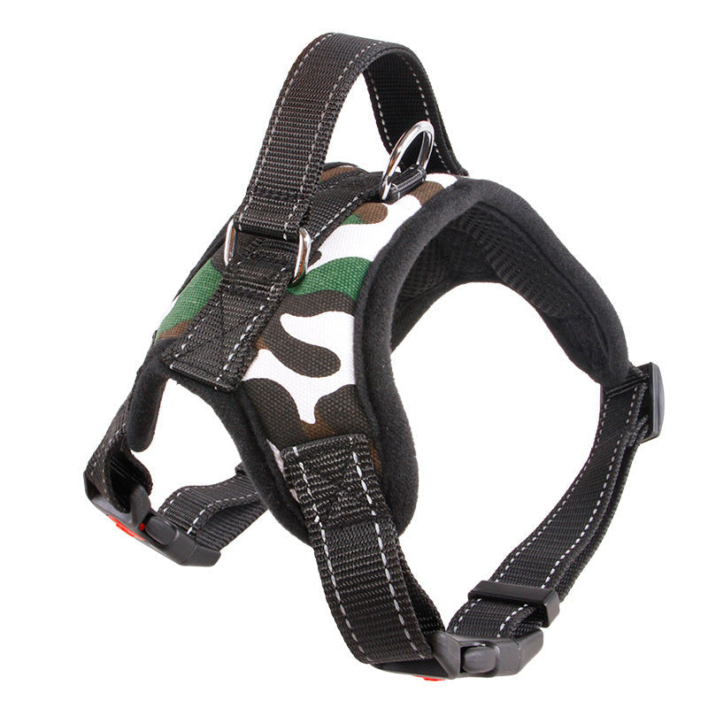 Military green camouflage harness