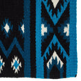 Load image into Gallery viewer, Mayatex Phoenix Saddle Blanket New Zealand Wool Blend 38X34 Inches Black Teal Blue Aztec Pattern by Mayatex
