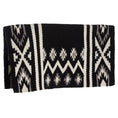 Cargar la imagen en la vista de la galería, Mayatex New Phoenix Saddle Blanket Wool Blend 38X34 Black Ash Cream Pattern Design by Mayatex
