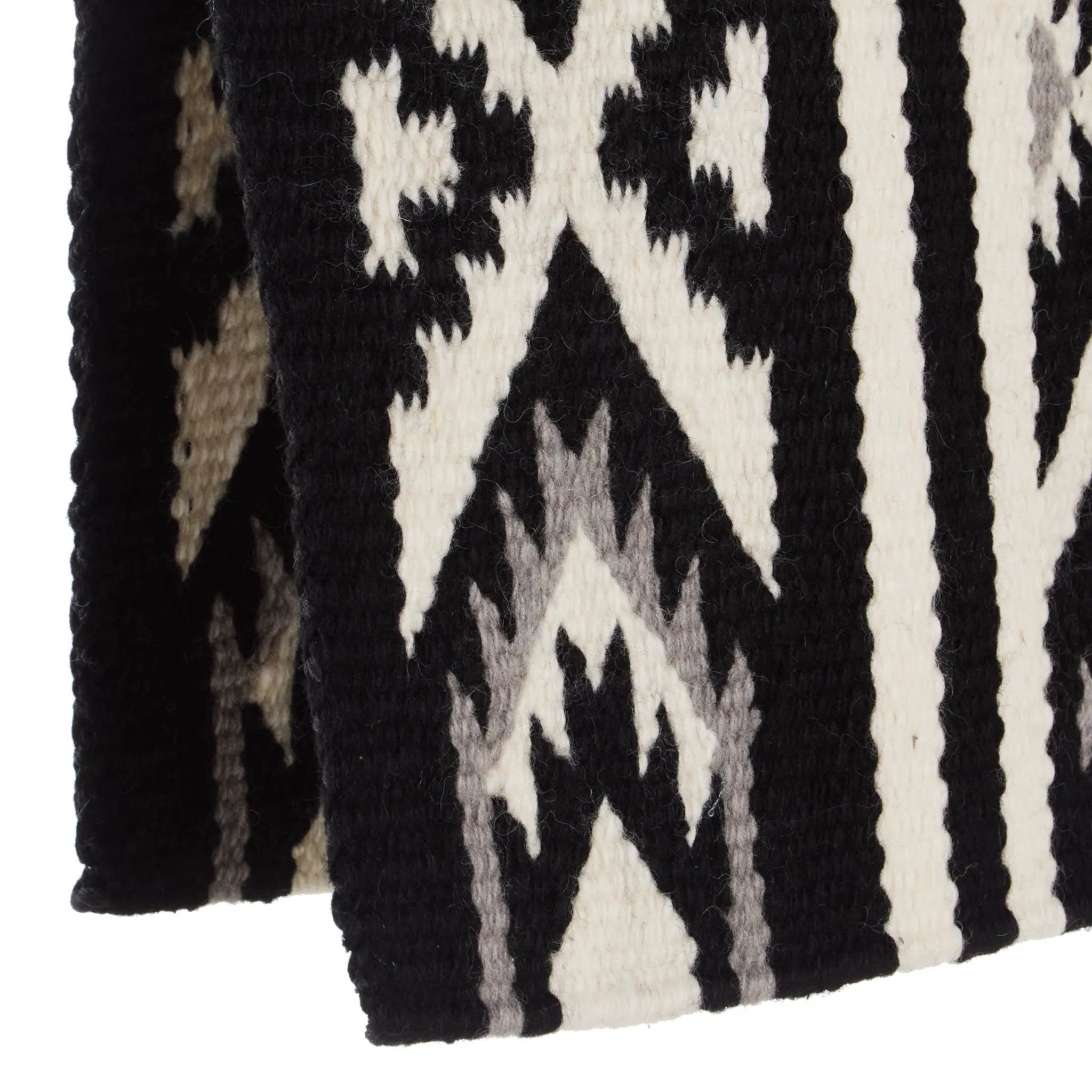 Mayatex New Phoenix Saddle Blanket Wool Blend 38X34 Black Ash Cream Pattern Design by Mayatex