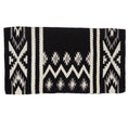 Cargar la imagen en la vista de la galería, Mayatex New Phoenix Saddle Blanket Wool Blend 38X34 Black Ash Cream Pattern Design by Mayatex
