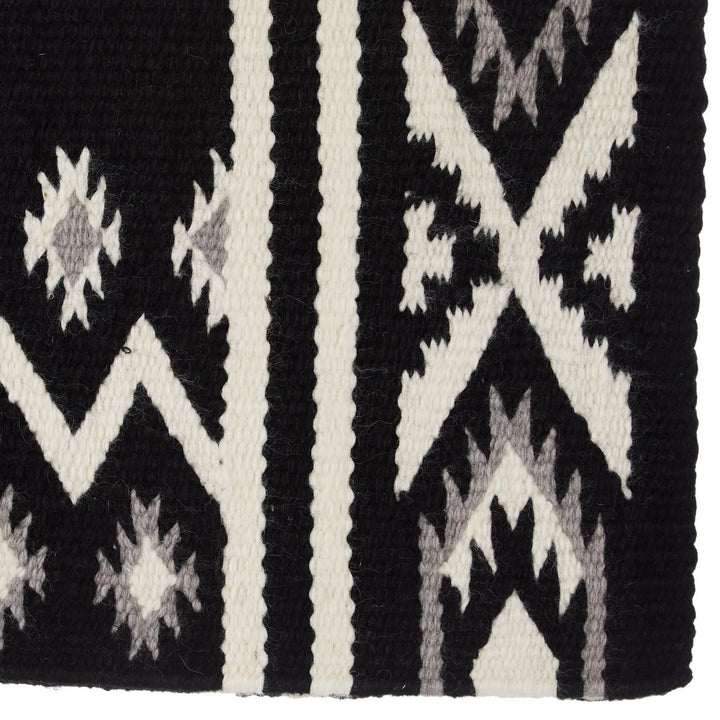 Mayatex New Phoenix Saddle Blanket Wool Blend 38X34 Black Ash Cream Pattern Design by Mayatex