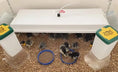 Load image into Gallery viewer, Sweeter Heater Coop & Brooder Heater by My Pet Chicken; white heater with two waterers and two bowls.
