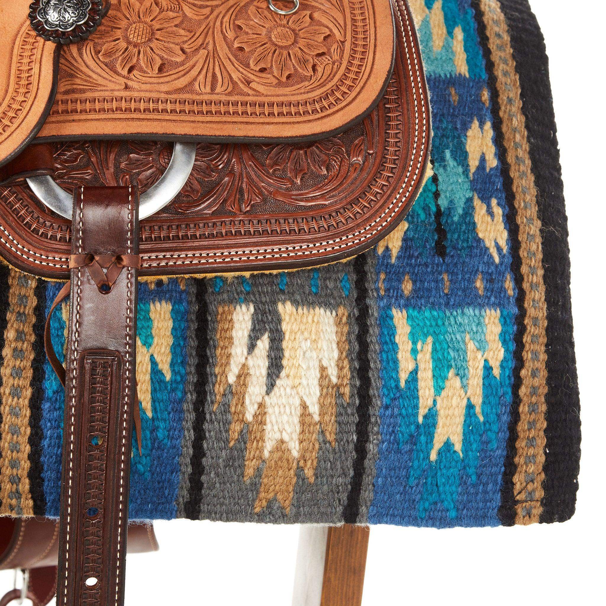 Mayatex Sandhill Saddle Blanket 36x34 100% New Zealand Wool Black by Mayatex