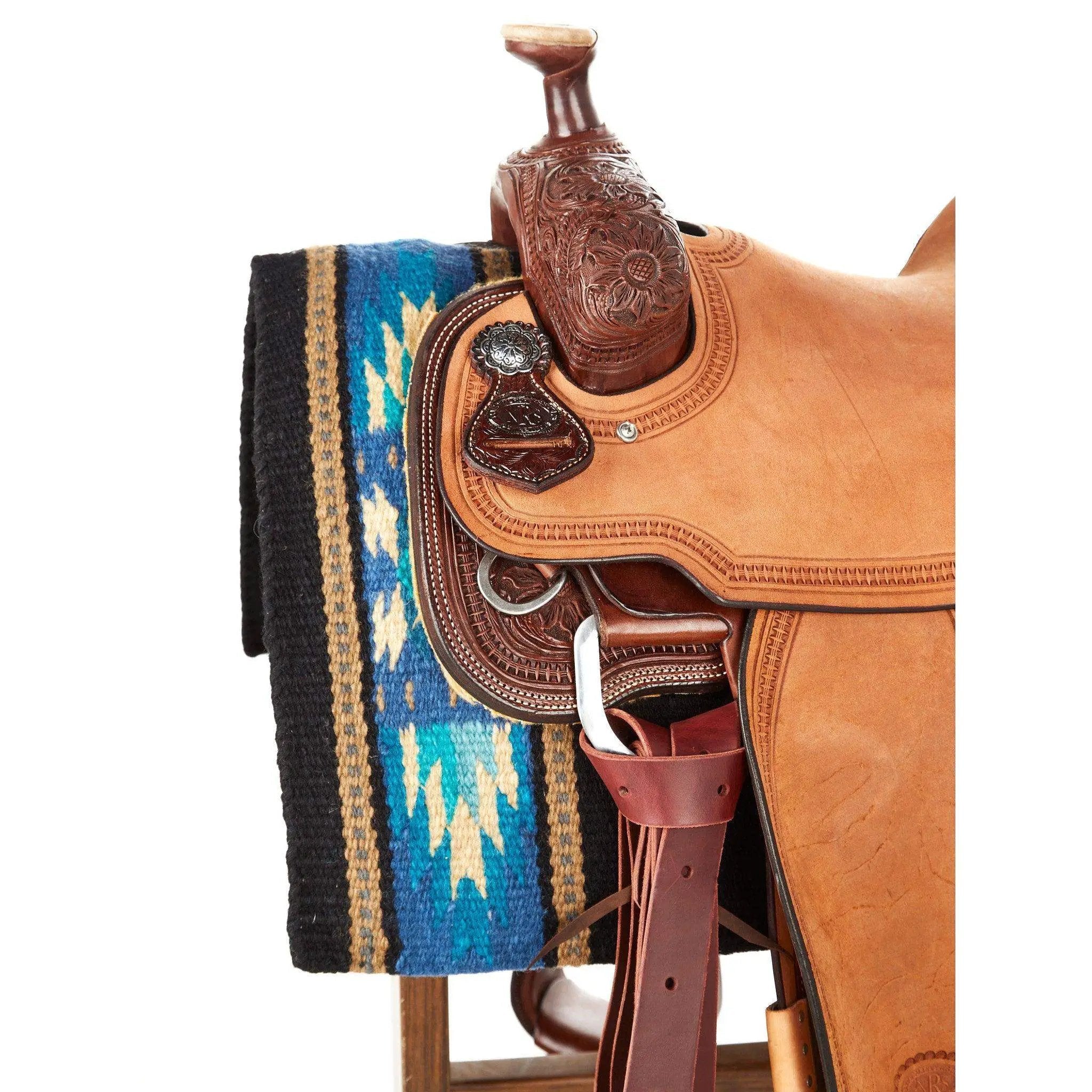 Mayatex Sandhill Saddle Blanket 36x34 100% New Zealand Wool Black by Mayatex
