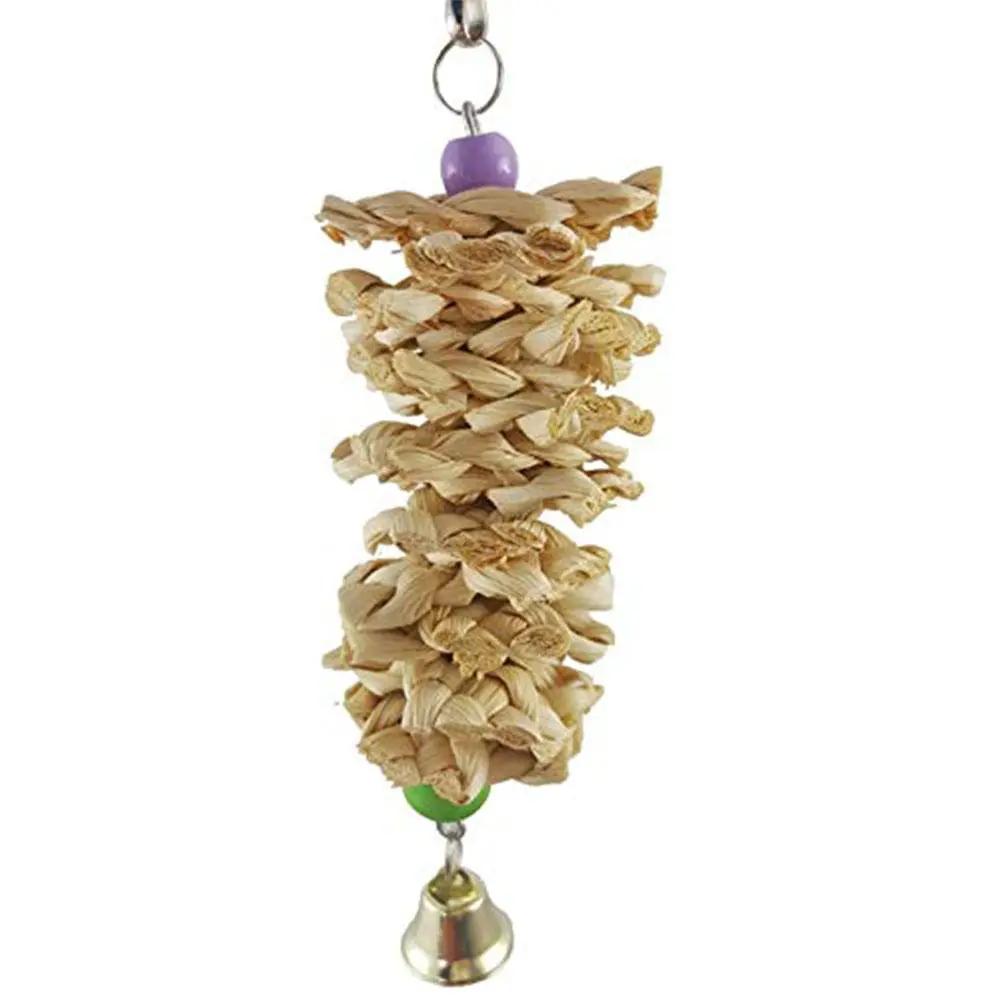 Premium Natural Grass Bird Parrot Toy With Bell For Chewing Resistance Hanging Cage Play Activity Gift by Sell My Stuff