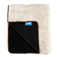 Load image into Gallery viewer, Paw.com PupProtector Waterproof Throw Blanket, white fur with brown trim, dog blanket.
