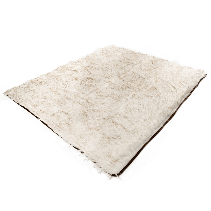 PupProtector™ Waterproof Throw Blanket for dogs; white faux fur with brown backing by Paw.com.