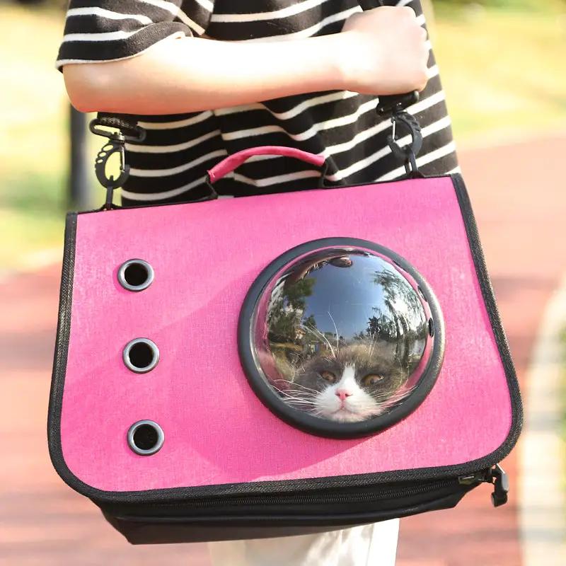 Elegant Foldable Cat Backpack Breathable Linen Mesh by For Animals, With Love