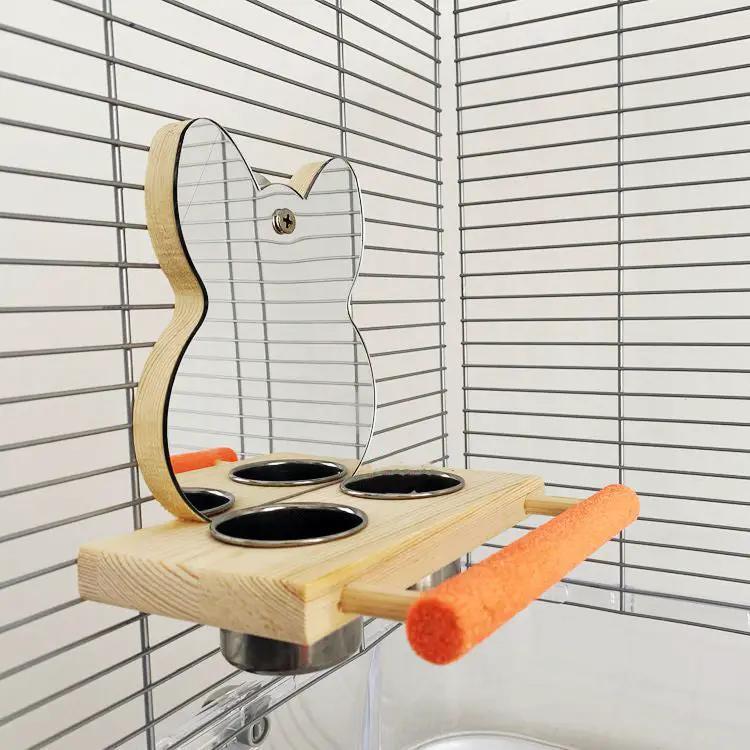 Premium Stainless Steel Parrot Puzzle Toy Grinding Claw Stand Mirror by Sell My Stuff