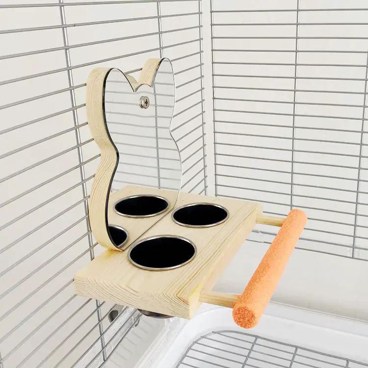 Premium Stainless Steel Parrot Puzzle Toy Grinding Claw Stand Mirror by Sell My Stuff