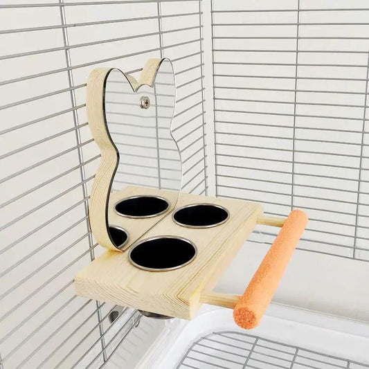 Premium Stainless Steel Parrot Puzzle Toy Grinding Claw Stand Mirror by Sell My Stuff