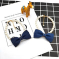 Charger l'image dans la visionneuse de la galerie, Pet Neck Chain Cat Dog Accessories Pearl Necklace Denim Bow Pendant cute Princess bib by My Store
