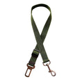 Carica l'immagine nel visualizzatore della galleria, Adjustable nylon pet car seat belt strap with metal clip and hook, olive green
