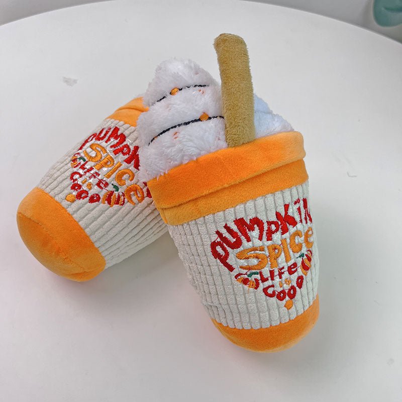 Pumpkin Spice Latte Plush Squeaky Dog Toy – photo 2