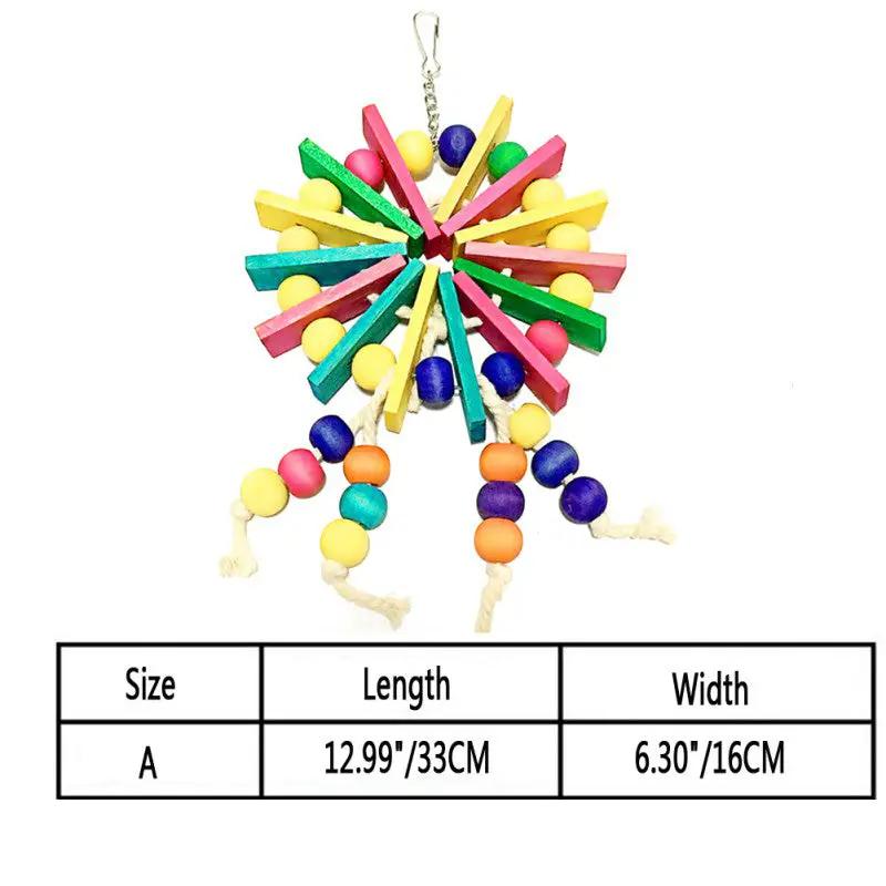 Non-Toxic Eco-Friendly Wood Parrot Nibble Toy With Colorful Beads by Sell My Stuff