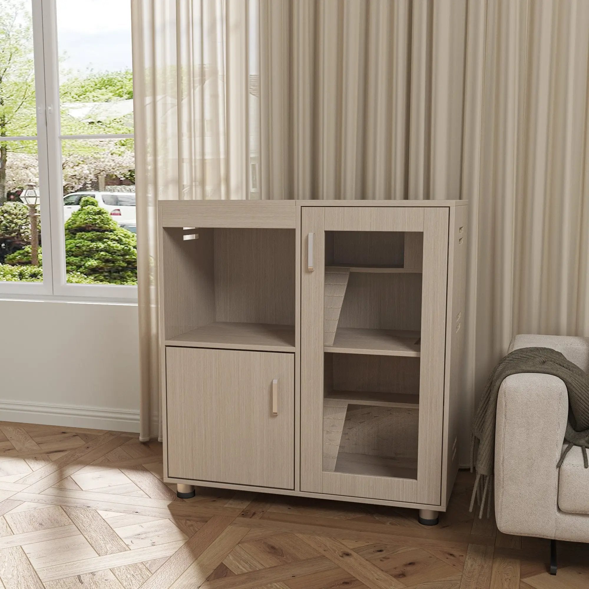 Living World Four Tier Wood Guinea Pig Cage XL With Storage Cabinet by V.I.P Digital Presence