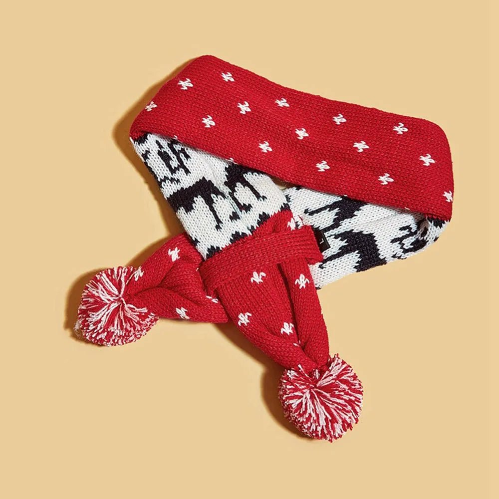 Knit Christmas Dog Scarf with Pom-Poms – photo 3