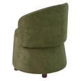 Load image into Gallery viewer, Green pet-friendly upholstered chair with curved back and wooden legs.
