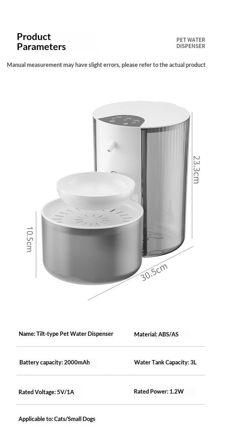 Dispenser dimension and specification chart