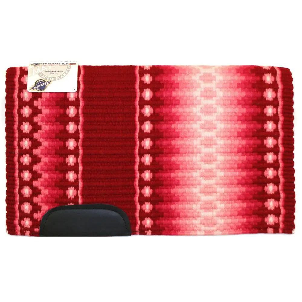 Mayatex Vegas Saddle Blanket 40x34 Inch Heavy Weight NZ Wool Rose by Mayatex