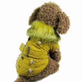 Load image into Gallery viewer, Dog clothes warm cotton pet clothing in yellow with faux fur collar, perfect for winter outings and special occasions.
