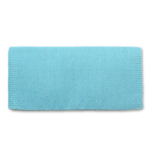 Mayatex San Juan Solid Saddle Blanket New Zealand Wool Aqua 38x34 by Mayatex