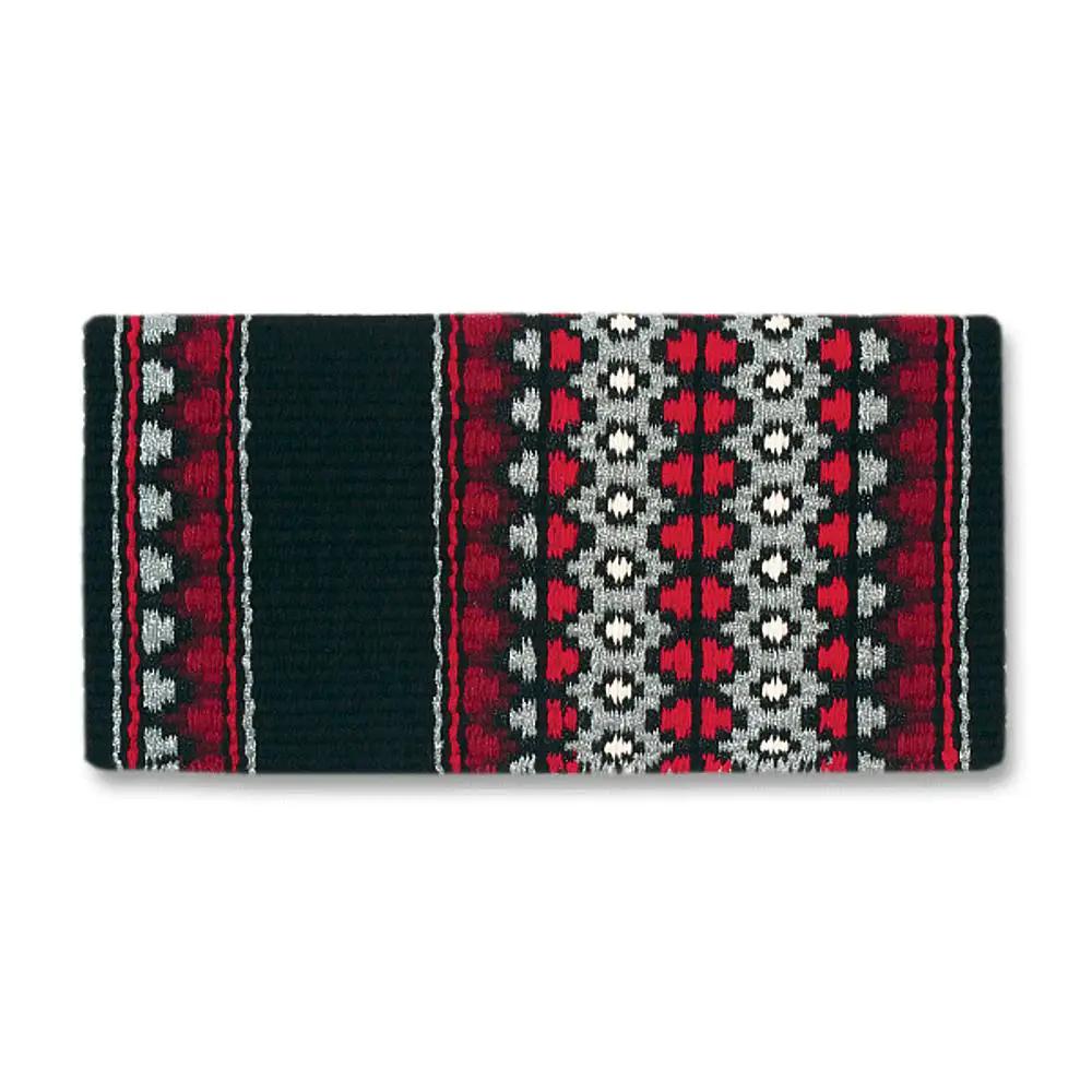Mayatex Starlight NZ Wool Saddle Blanket 40 By 34 Inch Vibrant Navajo Aztec Black Red Burgundy Grey Pattern by Mayatex