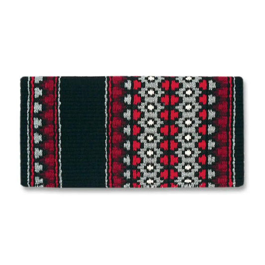 Mayatex Starlight NZ Wool Saddle Blanket 40 By 34 Inch Vibrant Navajo Aztec Black Red Burgundy Grey Pattern by Mayatex