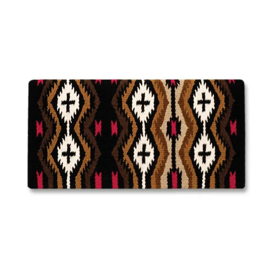 Mayatex Las Cruces New Zealand Wool Saddle Blanket 36x34 Black by Mayatex
