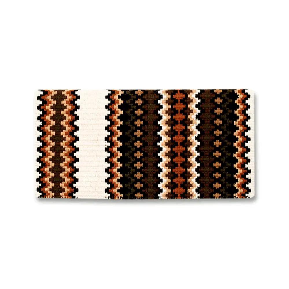 Mayatex Gemini Wool Blend Saddle Blanket 40X34 Inches New Zealand Design Cream Black Rust Navy Tan Color Options by Mayatex
