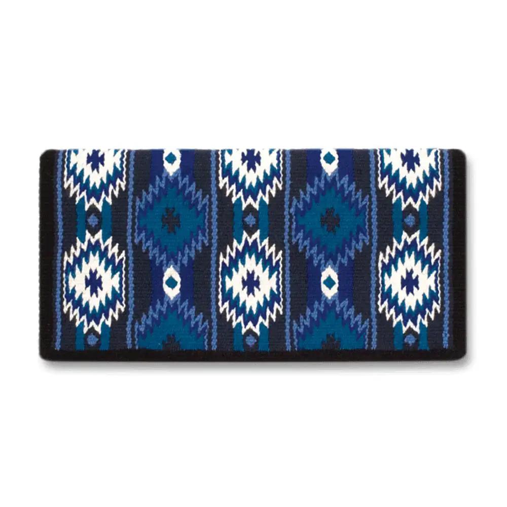 Mayatex High Quality New Zealand Wool Blend Saddle Blanket Royal Blue Navajo Design 38 By 34 Inches by Mayatex