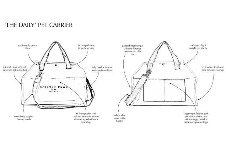 Bespoke Paws Daily Carrier, Packable Pet Carrier