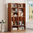 Bild in Galerie-Betrachter laden, Modern 2-in-1 cat house bookshelf in Sangria Beech wood finish, cat tree display cabinet.
